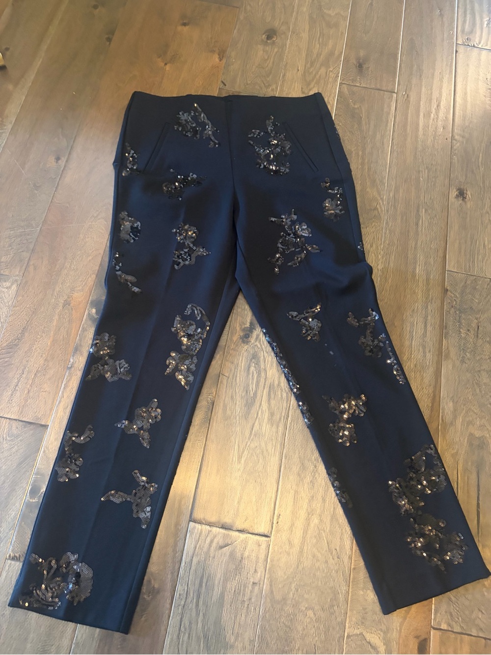 Chico’s Women's Embellished Black Sequin Pant